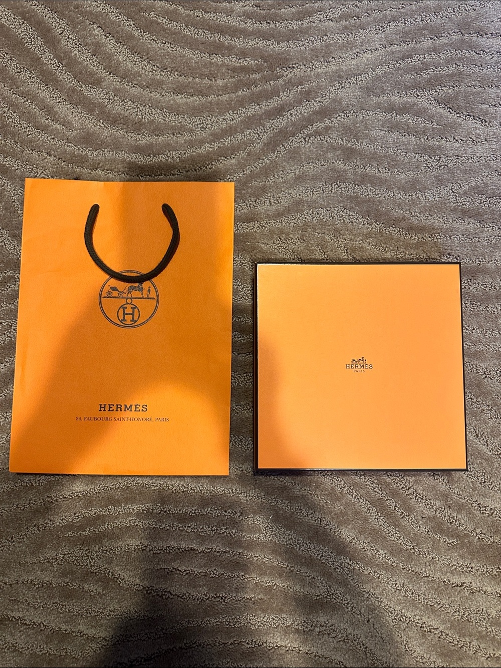 Hermes Orange Gift Box and Shopping Bag - Signature Orange